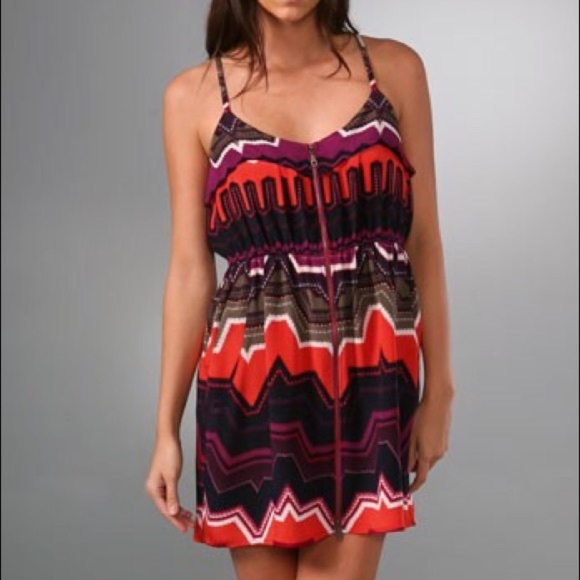 Dolce Vita Multicolor Print Silk Dress - Picture 1 of 4